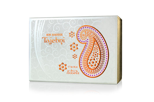 Tajebini product packaging with decorative design on a white background