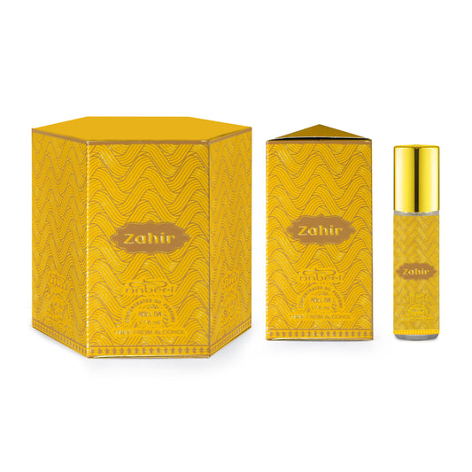 Nabeel attar Zahir 6mL roll on oil bottle with packaging. Amani Manor