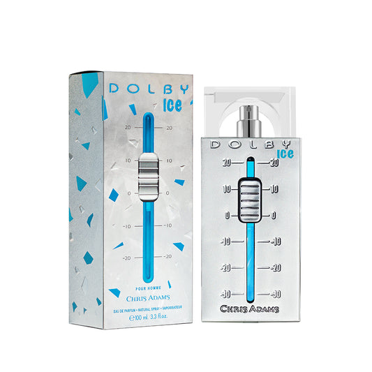 Dolby Ice perfume bottle and packaging on a white background