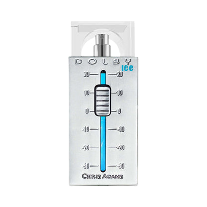 Chris Adams Dolby Ice volume control device with a silver metallic body, featuring a blue-tinted vertical slider and white plastic mounting bracket on a plain white background.