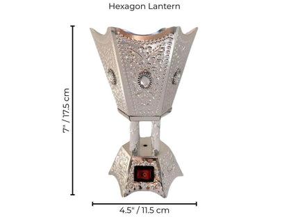 Bakhoor burner with dimensions on a white background