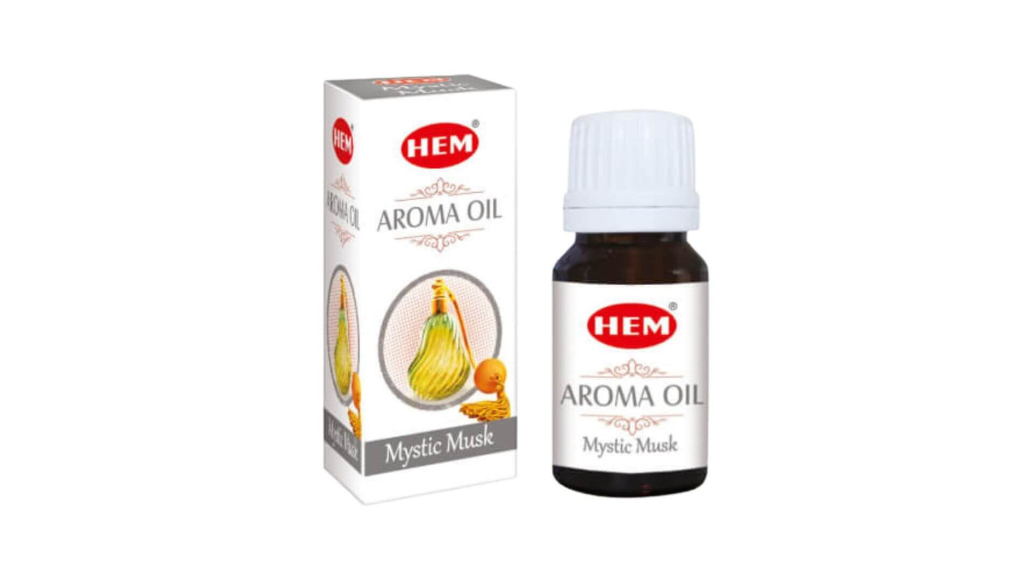 HEM Aroma Oil bottle and packaging on a white background