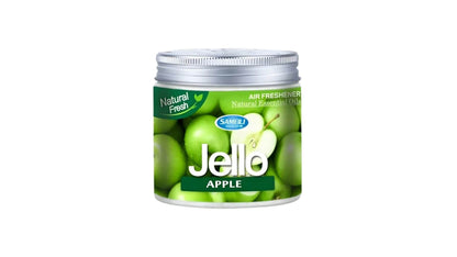 Jello Air Freshener canister with apple flavor on a white background