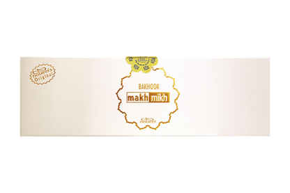 Bakhoor Makh Makh incense packaging on a white background