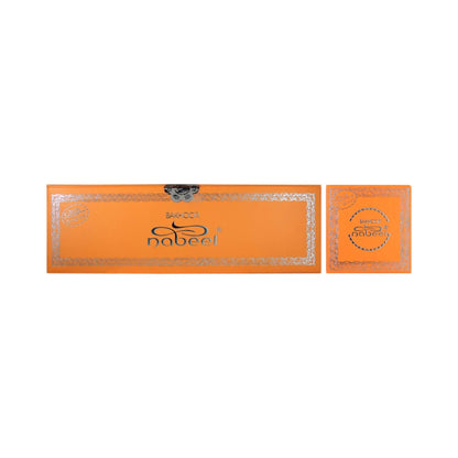 Orange incense box with 'Nabeel' branding on a white background.