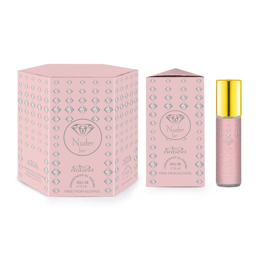 Nabeel attar Nader Juri 6mL roll on perfume oil with packaging. Amani Manor