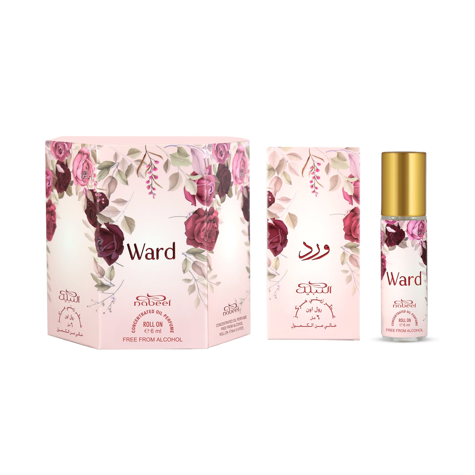 Nabeel attar Ward 6mL roll on oil bottle with packaging. Amani Manor