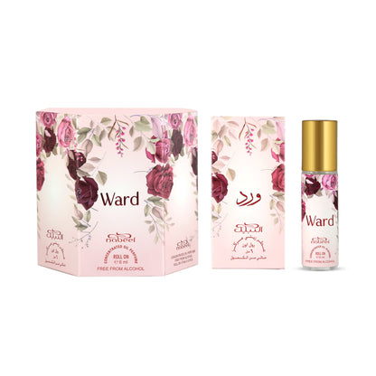 Nabeel attar Ward 6mL roll on oil bottle with packaging. Amani Manor