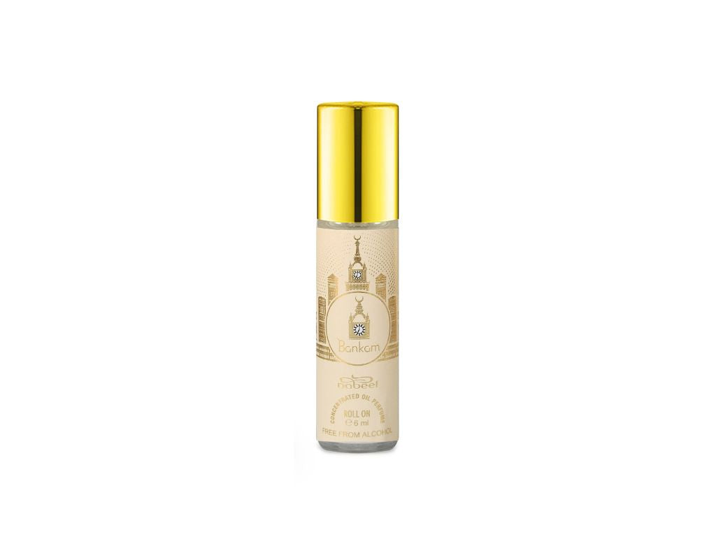 Nabeel Bankam roll on attar oil bottle. Amani Manor