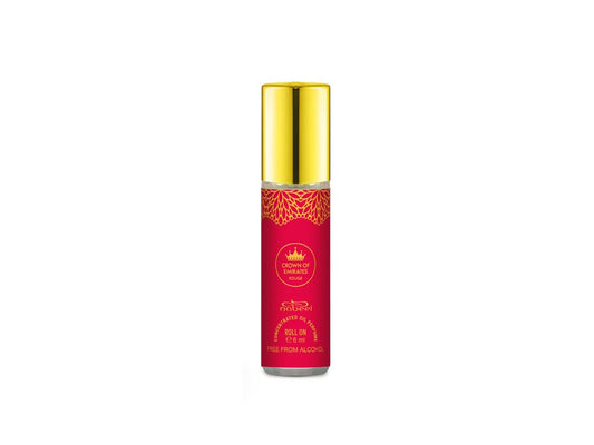 Nabeel Crown of Emirates Rouge roll on attar oil bottle. Amani Manor