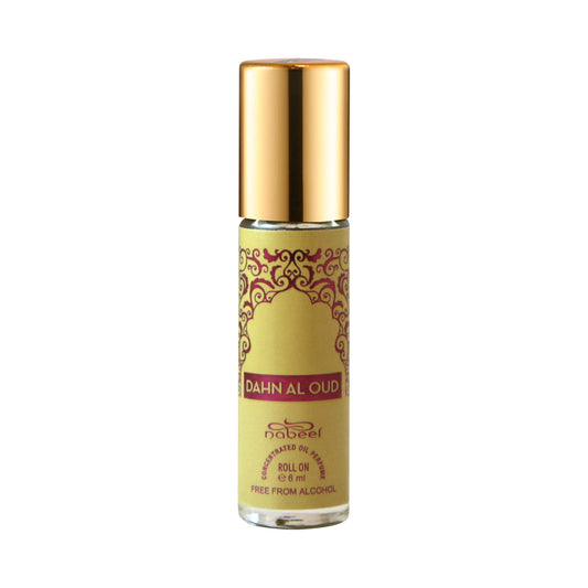 Nabeel Dahn Al Oud roll on attar oil bottle. Amani Manor