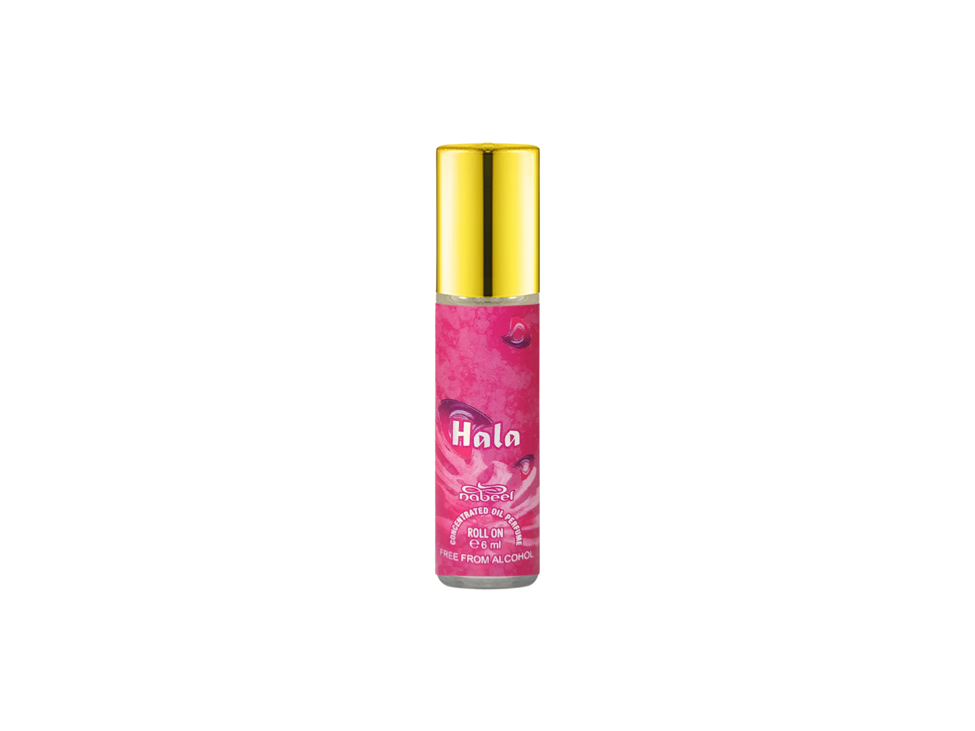 Nabeel Hala roll on perfume bottle on a white background. Amani Manor