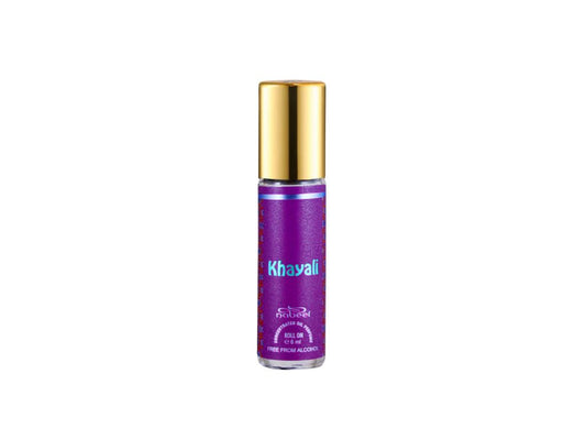 Nabeel Attar Khayali 6mL roll on perfume oil bottle. Amani Manor