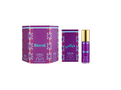 Nabeel attar Khayali 6mL roll on fragrance oil bottle with packaging. Amani Manor
