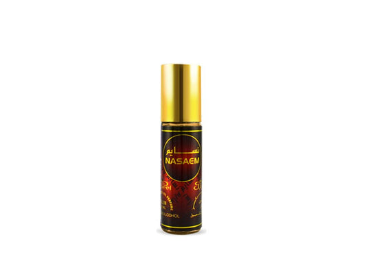 Nabeel attar Nasaem 6mL roll on attar oil bottle. Amani Manor