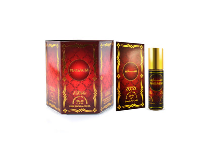 Nabeel attar Nasaem 6mL roll on fragrance oil with packaging. Amani Manor